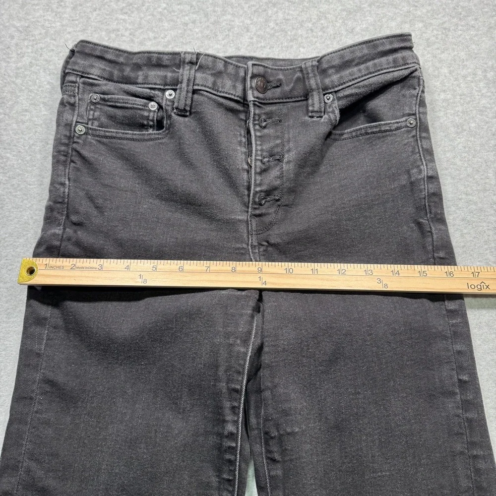 American Eagle Womens High Rise Super Flare Jeans Black Button Fly Size 4 28x30